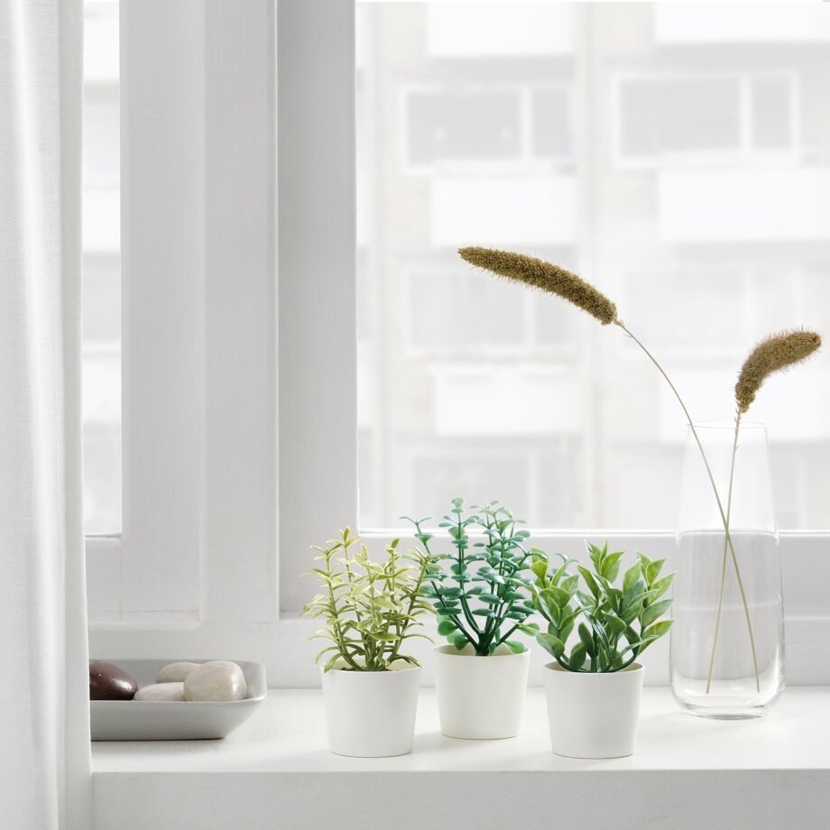 Artifi potted plant w pot, set of 3, in/outdoor herbs, 5 cm