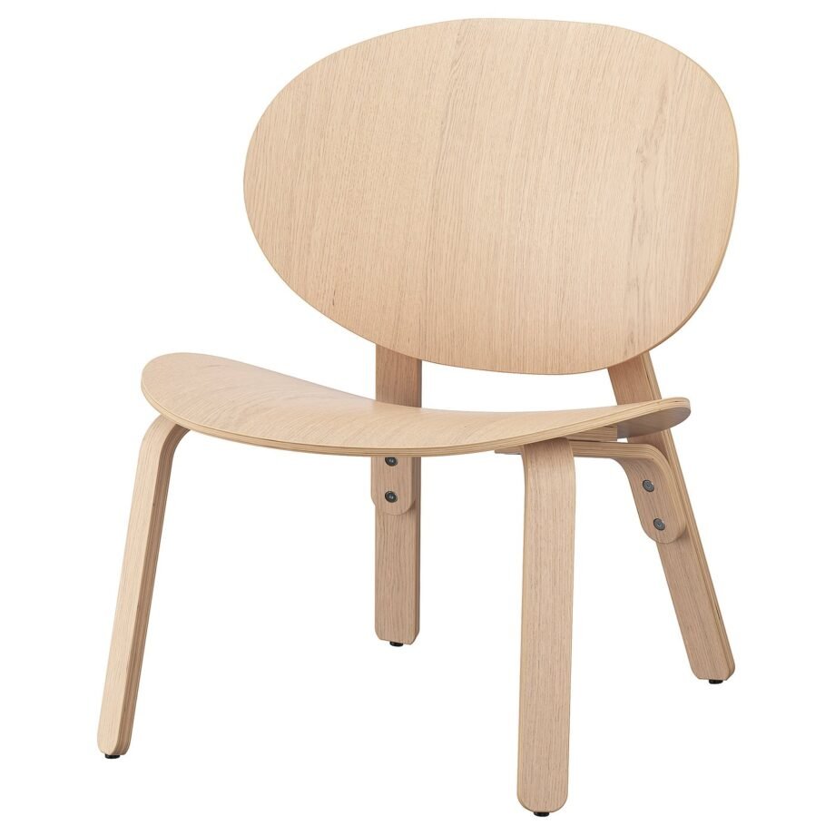 LoungeOak – Easy chair, white stained oak veneer