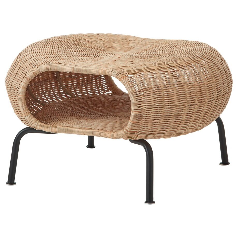 FootStore 1 – Footstool with storage, rattan/anthracite