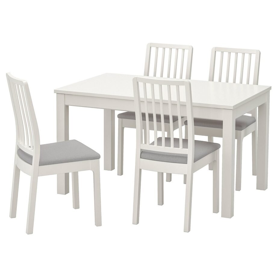 Frostline 4 – Table and 4 chairs, white/white light grey, 130/190x80 cm
