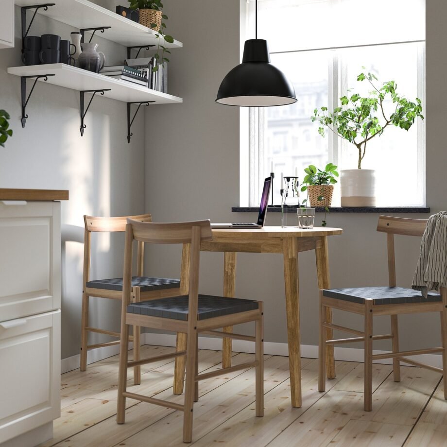 Acacia Trio – Table and 3 chairs, acacia/acacia, 80 cm