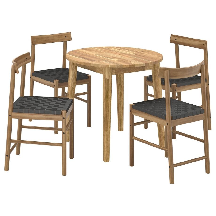 Acacia Quad – Table and 4 chairs, acacia/acacia, 80 cm