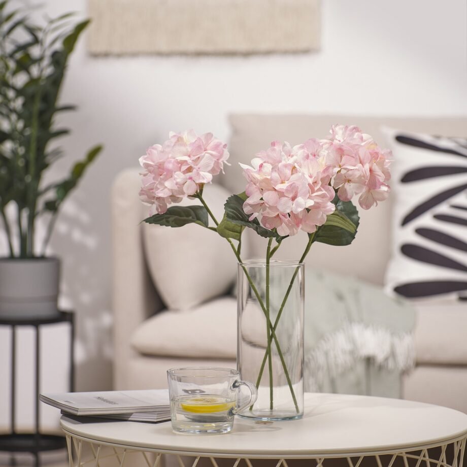 Artificial flower, in/outdoor/Hydrangea light pink, 45 cm