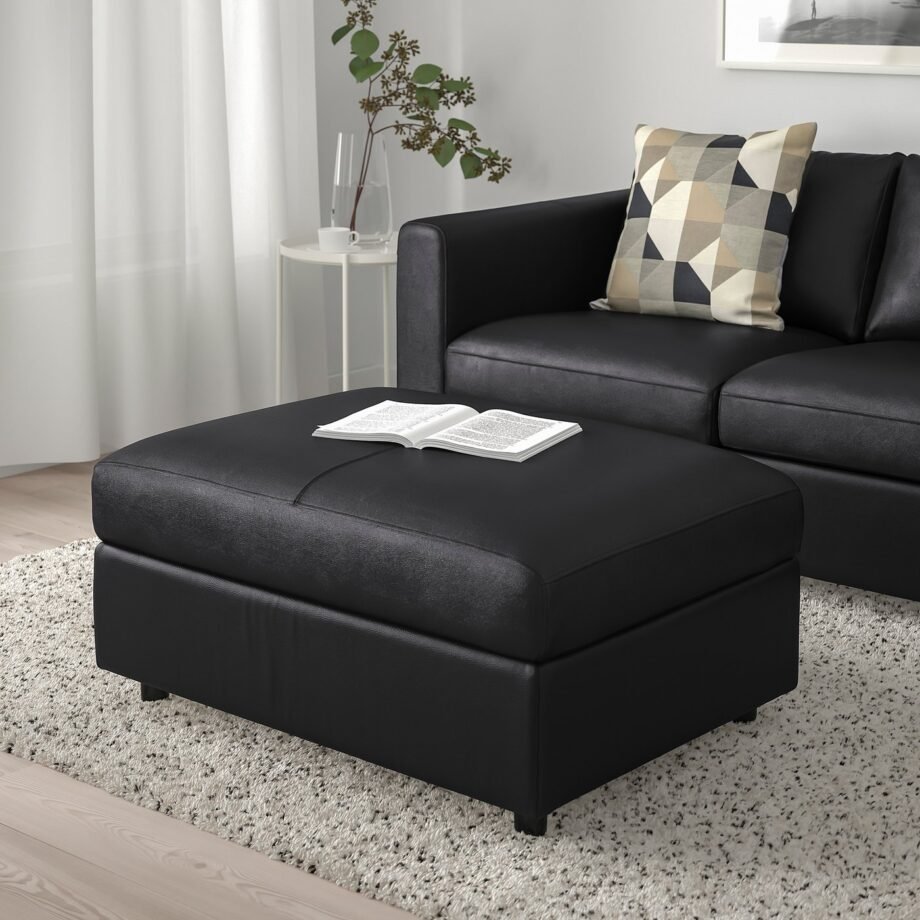 FootStore 2 – Footstool with storage, Grann/Bomstad black